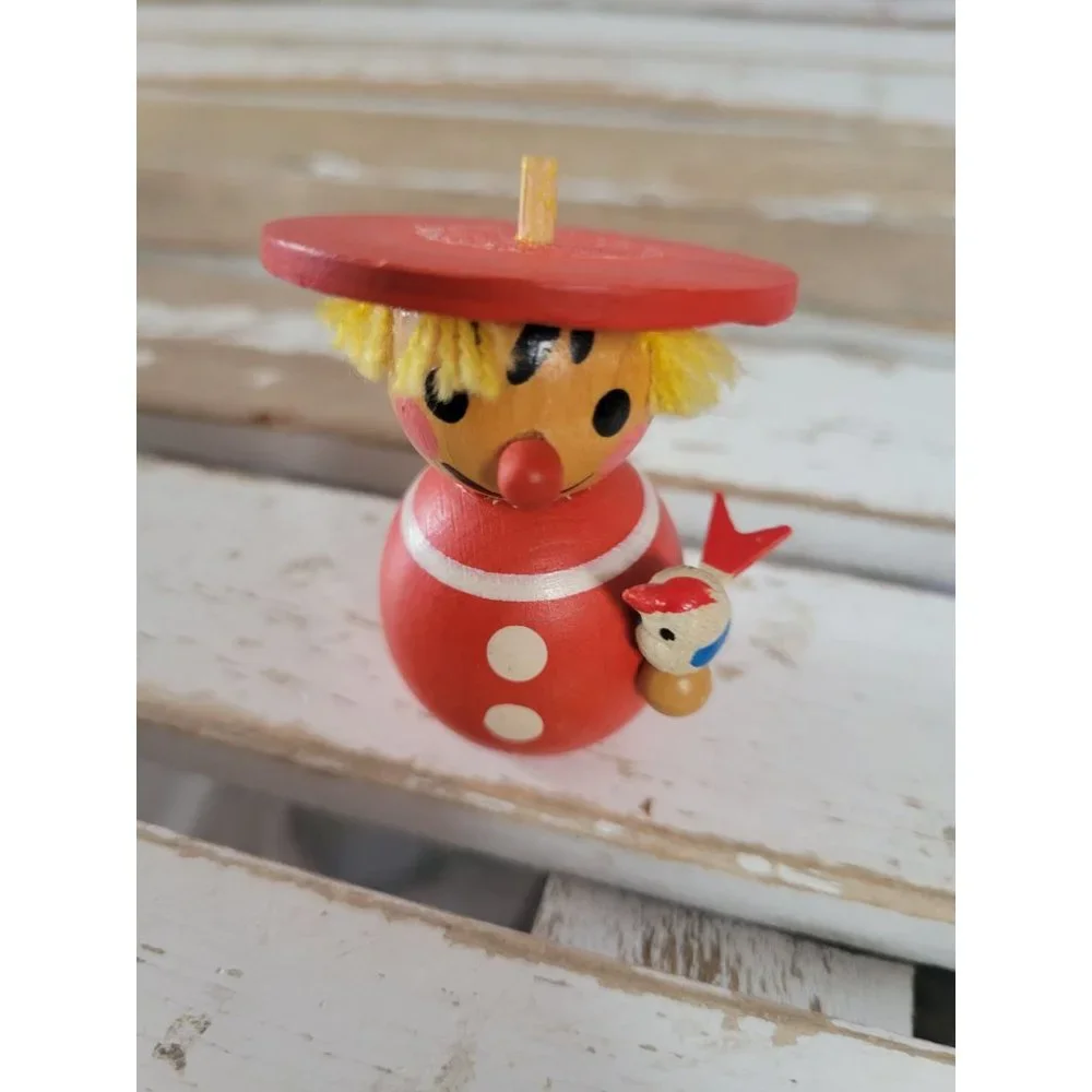 Wooden clown as is bird‎ Xmas decor